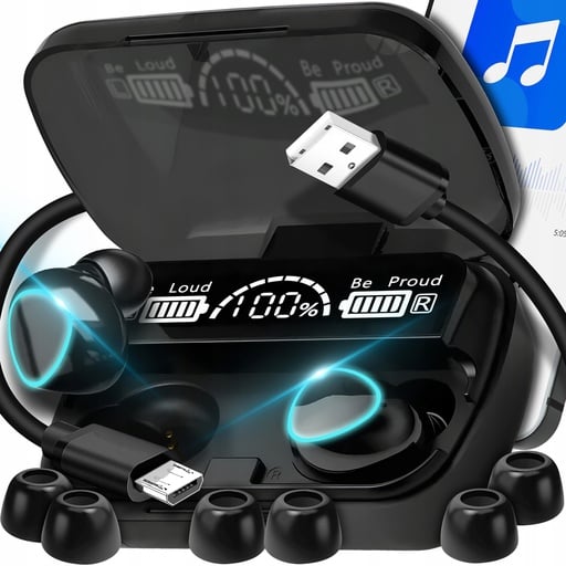 SŁUCHAWKI BEZPRZEWODOWE BLUETOOTH 5.3 + POWERBANK