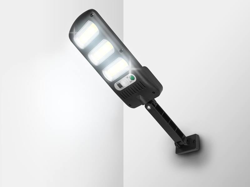 MOCNA LAMPA SOLARNA ULICZNA 24W CZUJNIK RUCHU ZMIERZCHU PILOT 1800LM