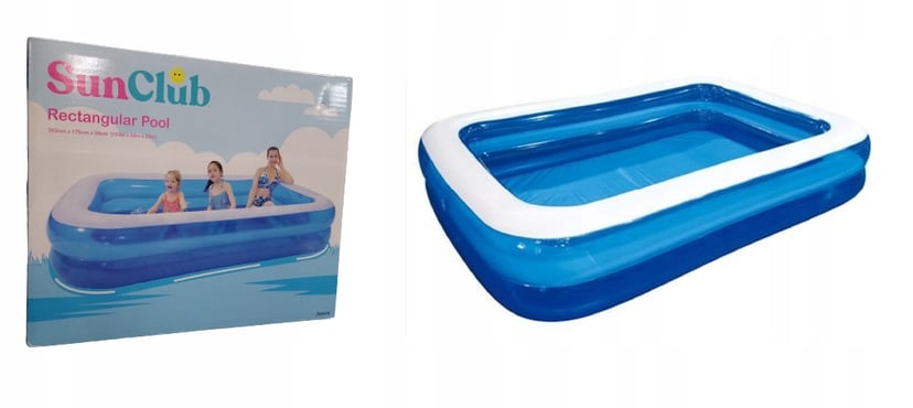 BASEN OGRODOWY DMUCHANY DUŻY RODZINNY PROSTOKĄTNY OGRÓD TARAS 262 X 175CM